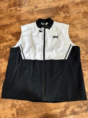 DXG men’s color block vest white.